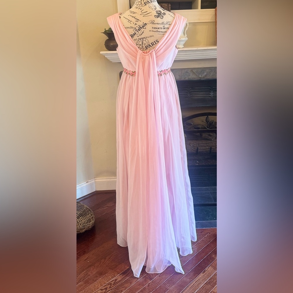 Vintage Pink Lorrie Deb San Francisco Formal Prom Bridal Dress Long Sleeveless - Picture 5 of 12